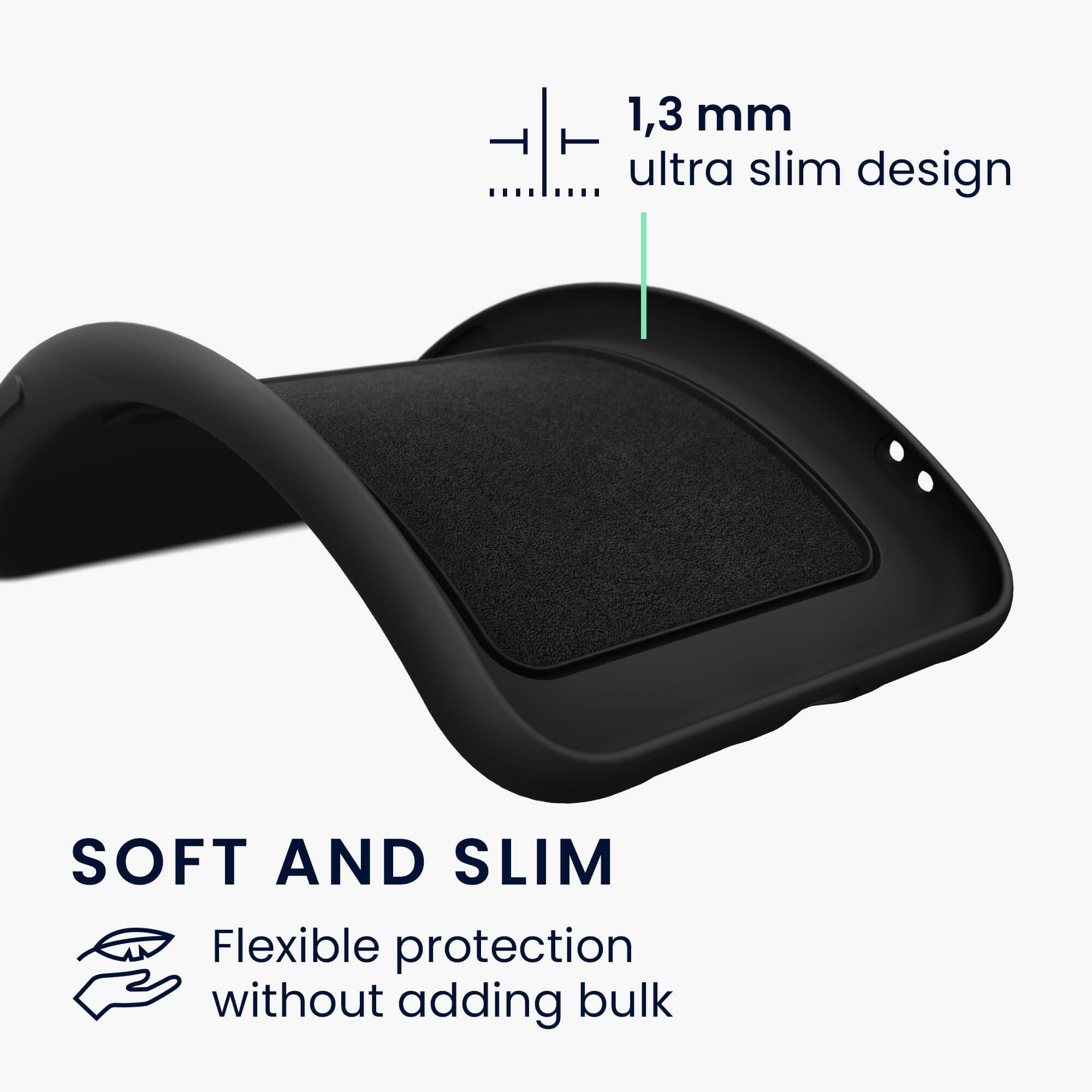 KW Xiaomi Redmi Note 11 Pro / 11 Pro 5G Θήκη Σιλικόνης TPU με Υποδοχή για Κάρτα - Matt Black - 58923.47