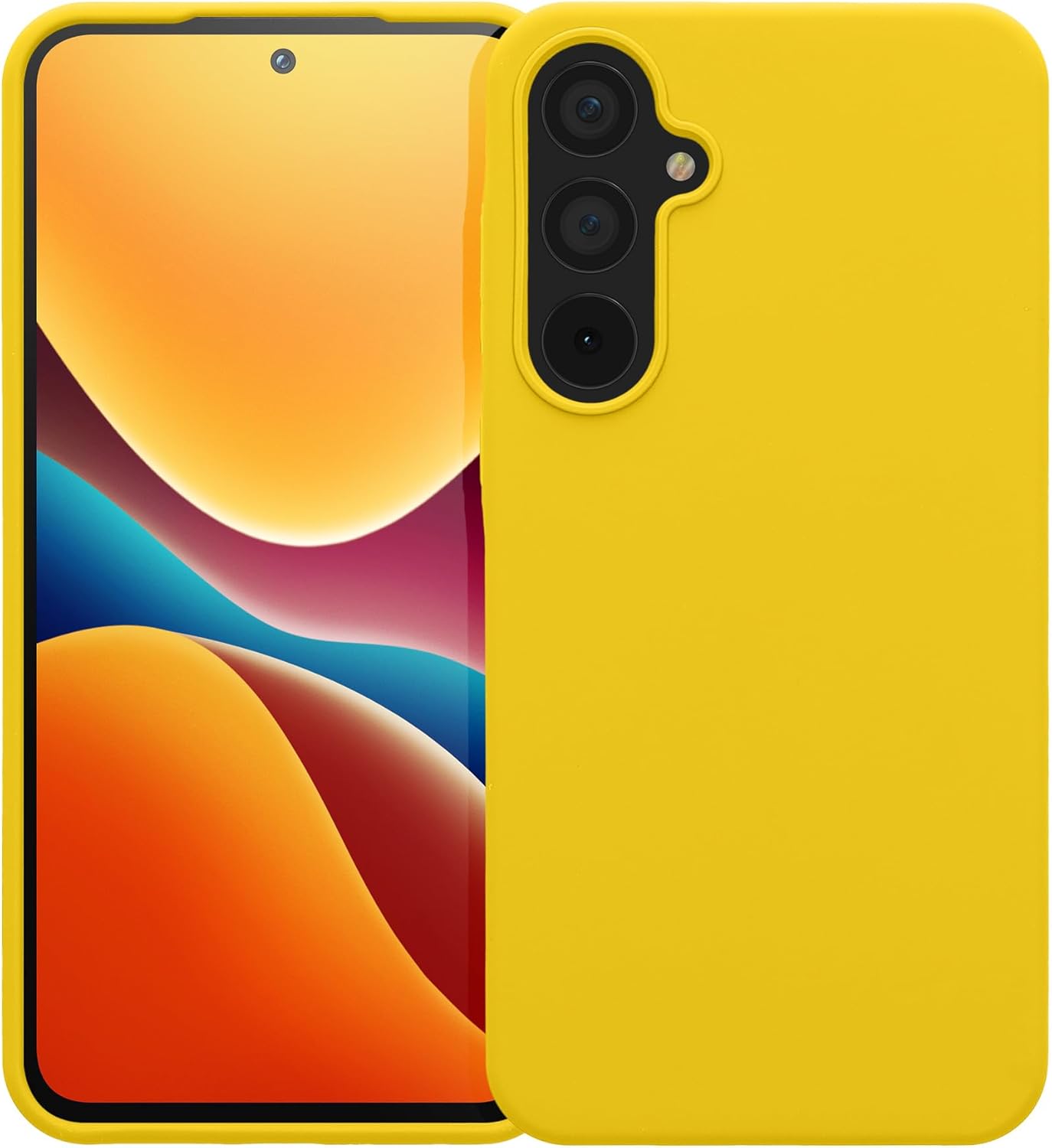 KW Samsung Galaxy A55 5G Θήκη Σιλικόνης Rubberized TPU - Vibrant Yellow