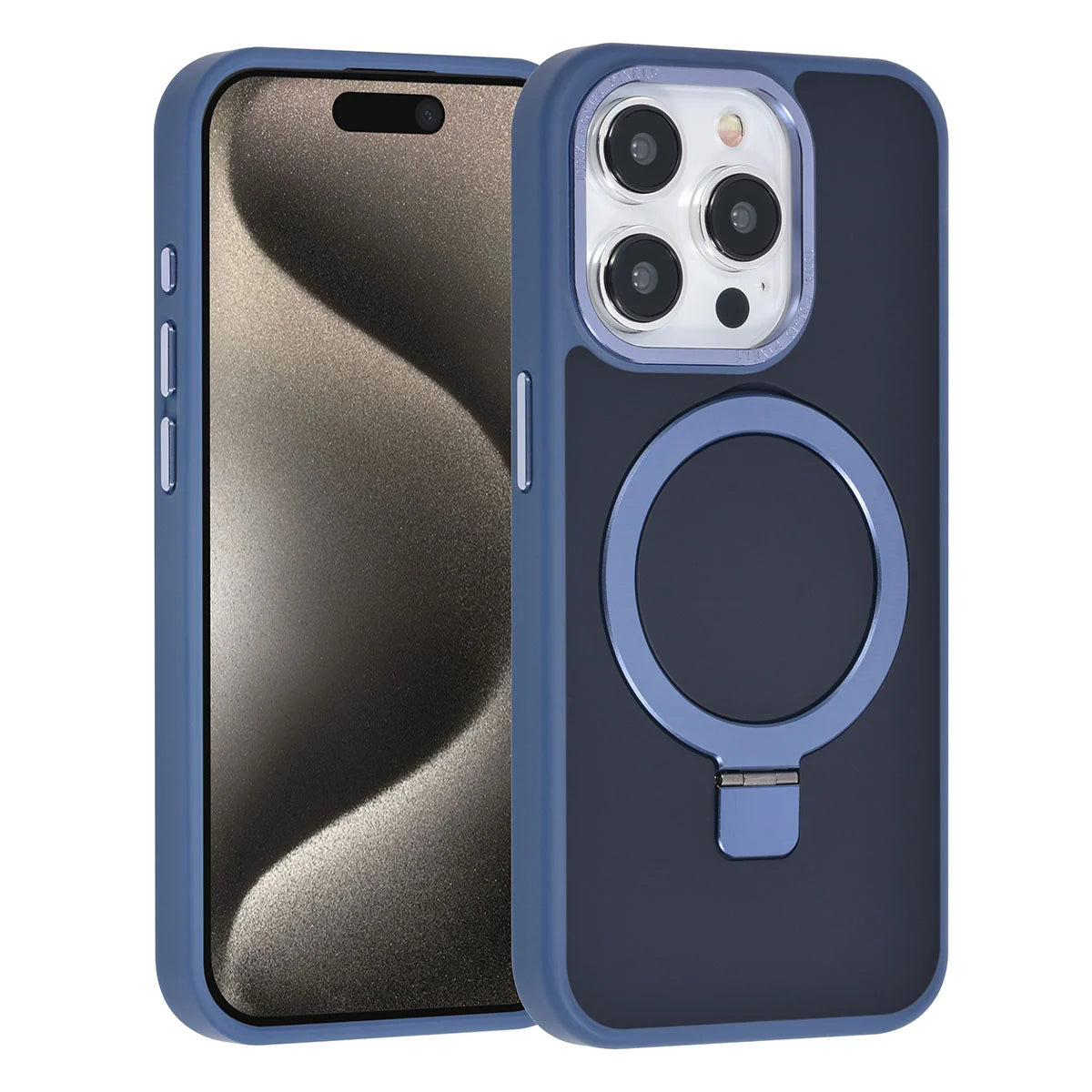 Tuniq iPhone 15 Pro - MagSafe Σκληρή Θήκη με Δαχτυλίδι Συγκράτησης - Blue