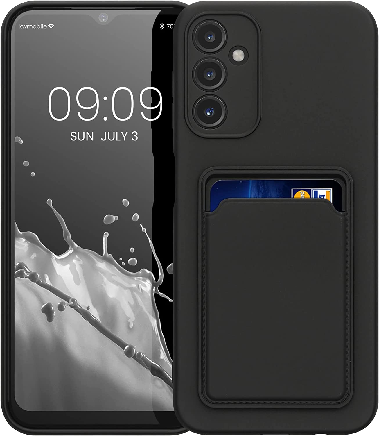 KW Samsung Galaxy A14 5G Θήκη Σιλικόνης TPU με Υποδοχή για Κάρτα - Black - 61352.01