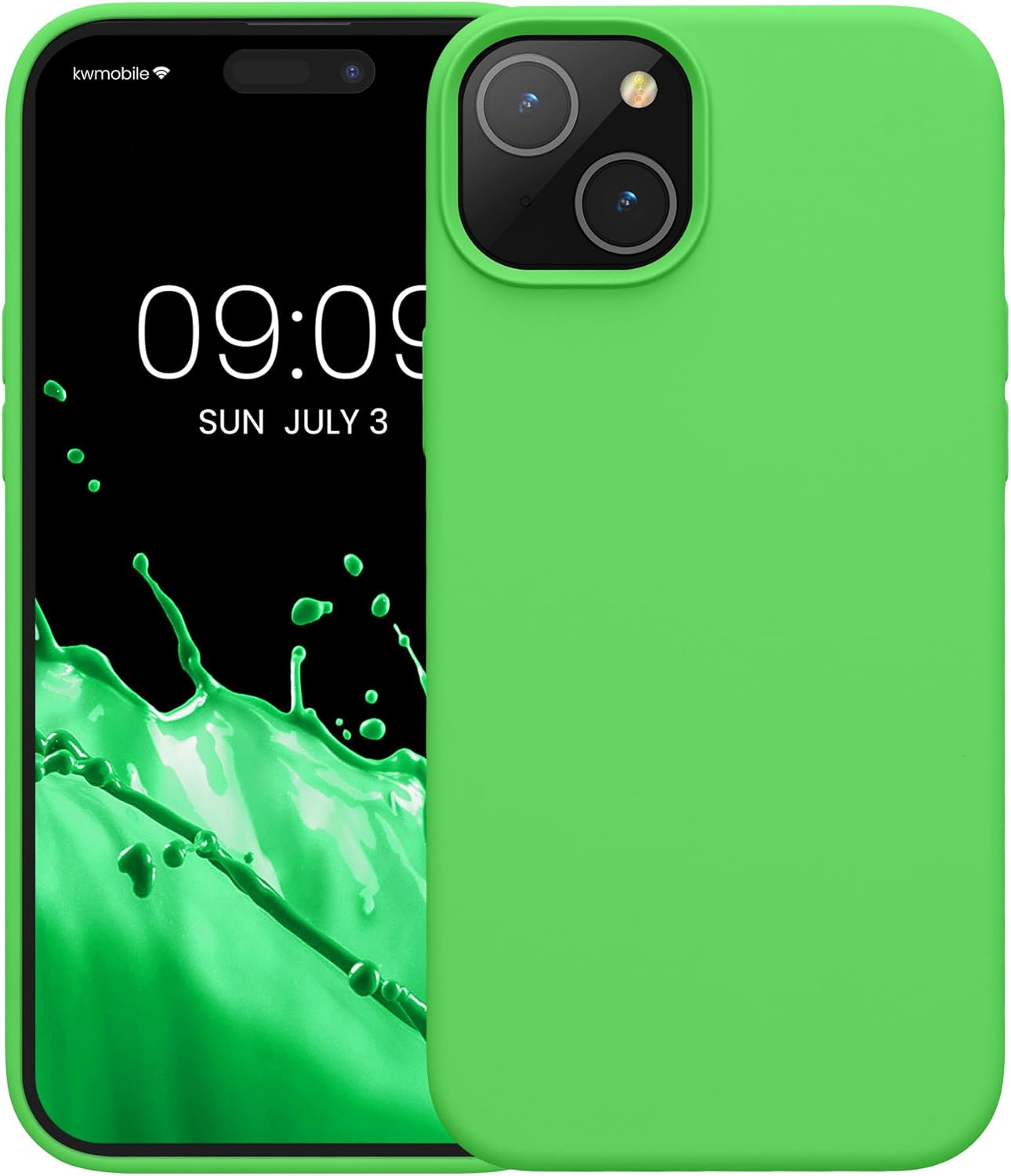 KW iPhone 15 Plus Θήκη Σιλικόνης Rubberized TPU - Lime Green