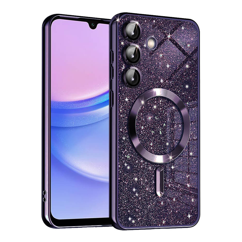 Techsuit Samsung Galaxy A15 4G / A15 5G - Luxury Glitter MagSafe - Θήκη Σιλικόνης - Deep Purple