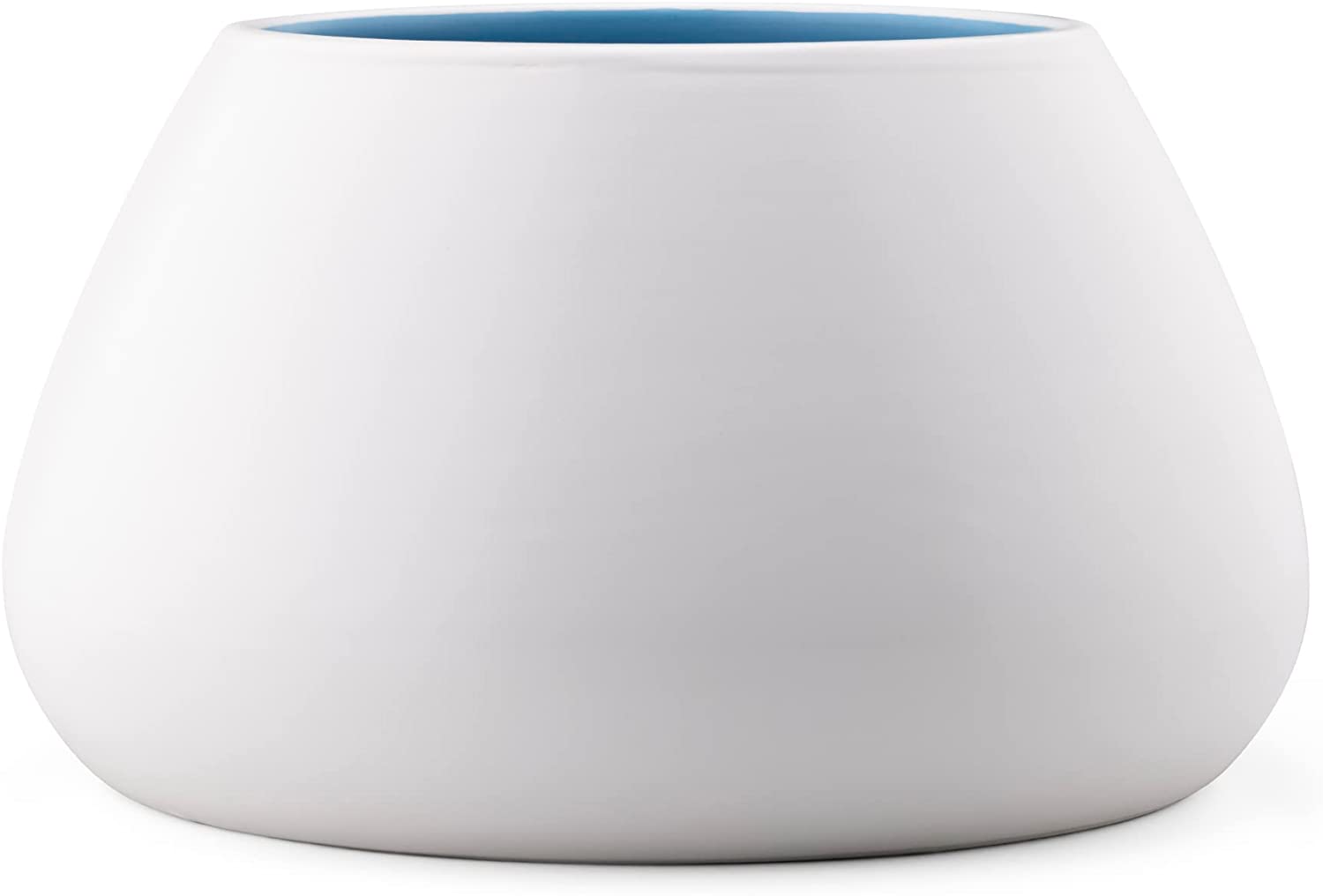 Navaris Κεραμικό Μπολ Φαγητού και Νερού για Κατοικίδια - 1.9L - White / Blue - 56612.04