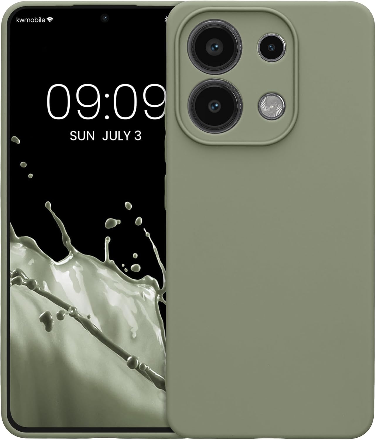KW Xiaomi Redmi Note 13 4G Θήκη Σιλικόνης TPU - Grey Green