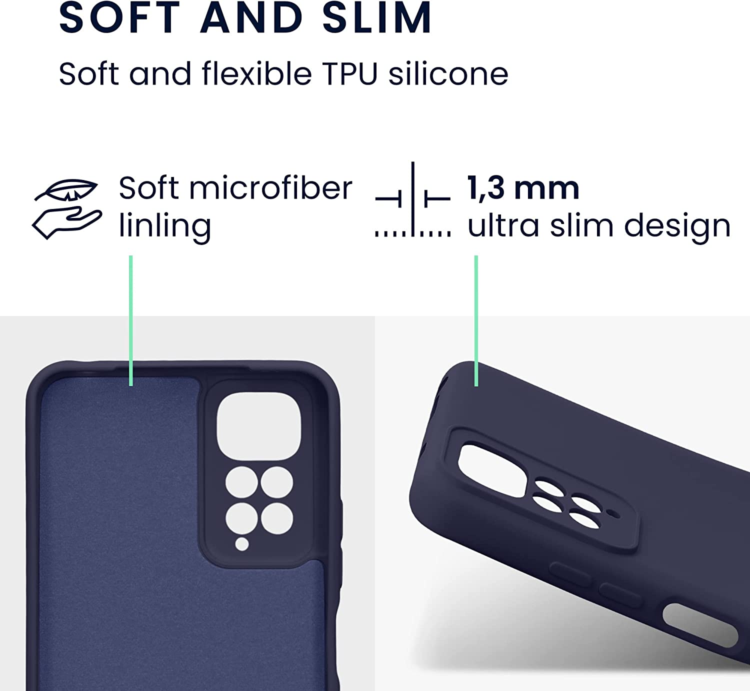 KW Xiaomi Redmi Note 11 / Redmi Note 11S Θήκη Σιλικόνης Rubber TPU - Blueberry Blue - 57918.186