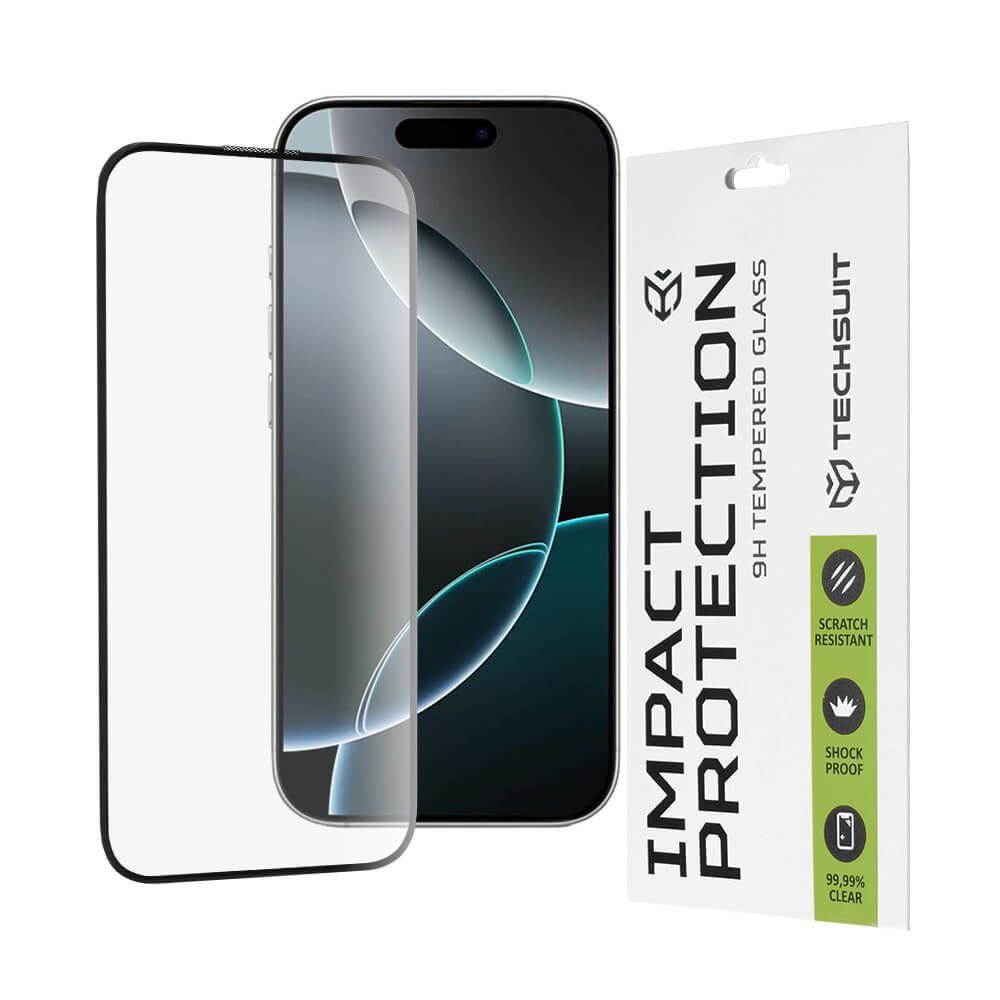 Techsuit iPhone 16 Pro 9H 111D 0.33mm Full Screen Full Glue Tempered Glass Αντιχαρακτικό Γυαλί Οθόνης - Black