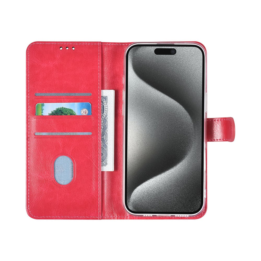 Tuniq iPhone 16 Pro Max - Θήκη Πορτοφόλι Stand από Δερματίνη - Hot Pink