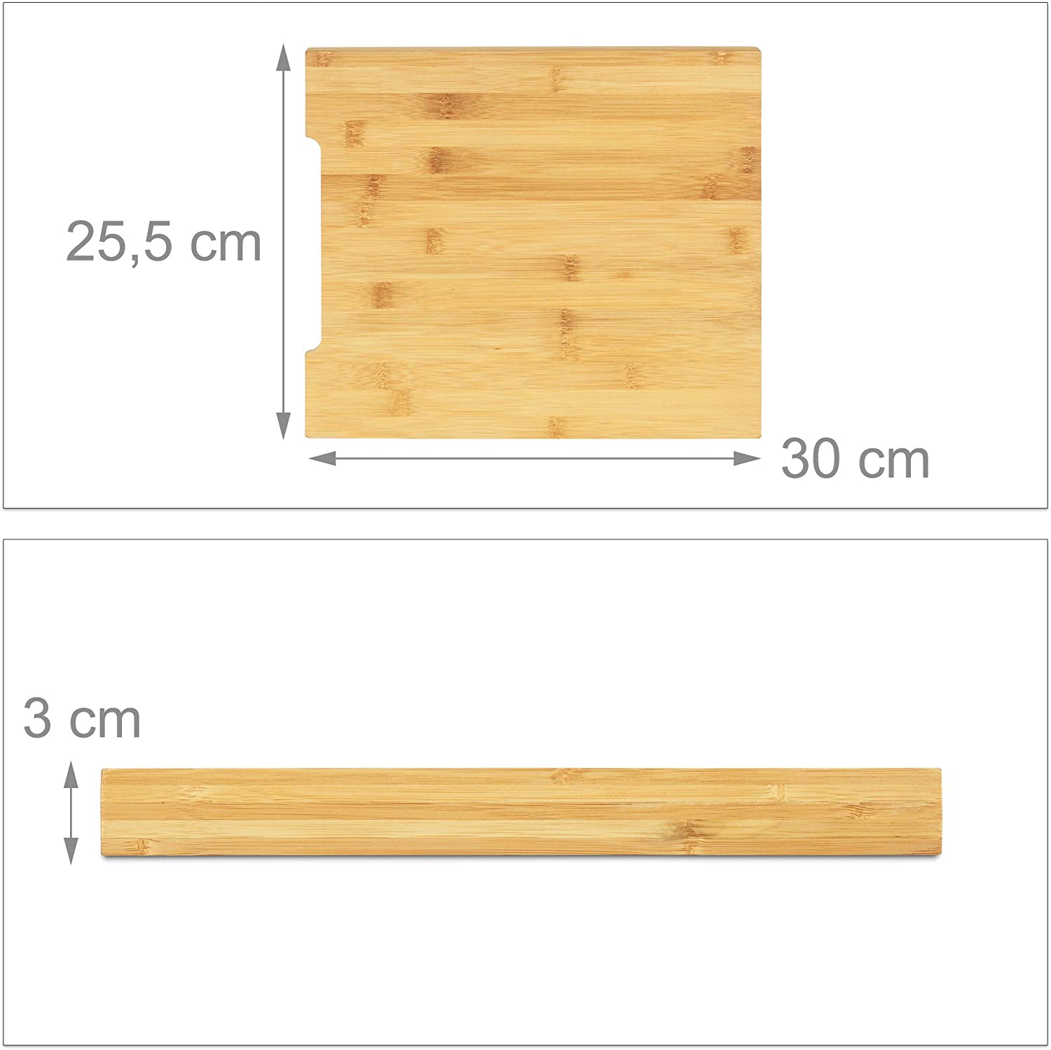 Relaxdays Ξύλινη Επιφάνεια Κοπής από Μπαμπού με Δοχείο - Natural - 4052025227715