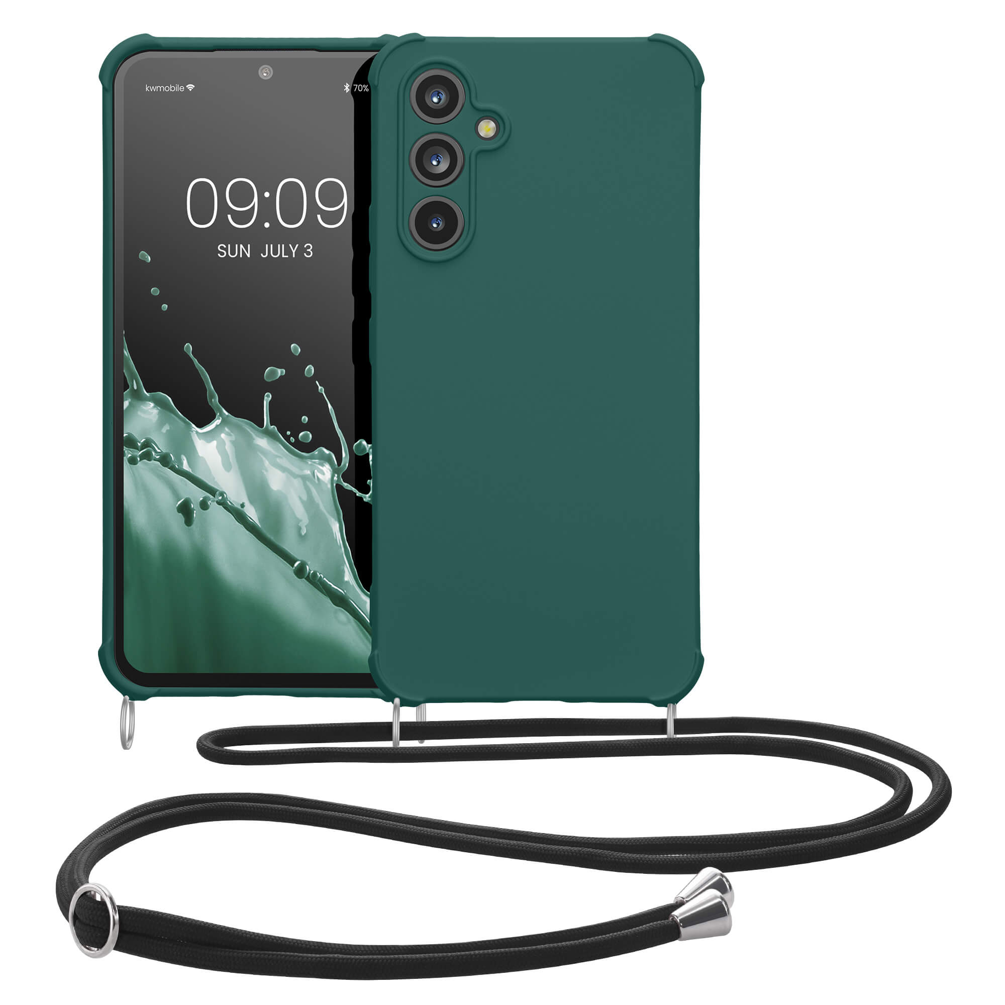 KW Samsung Galaxy A54 5G Θήκη Σιλικόνης TPU με Λουράκι - Petrol - 60805.78