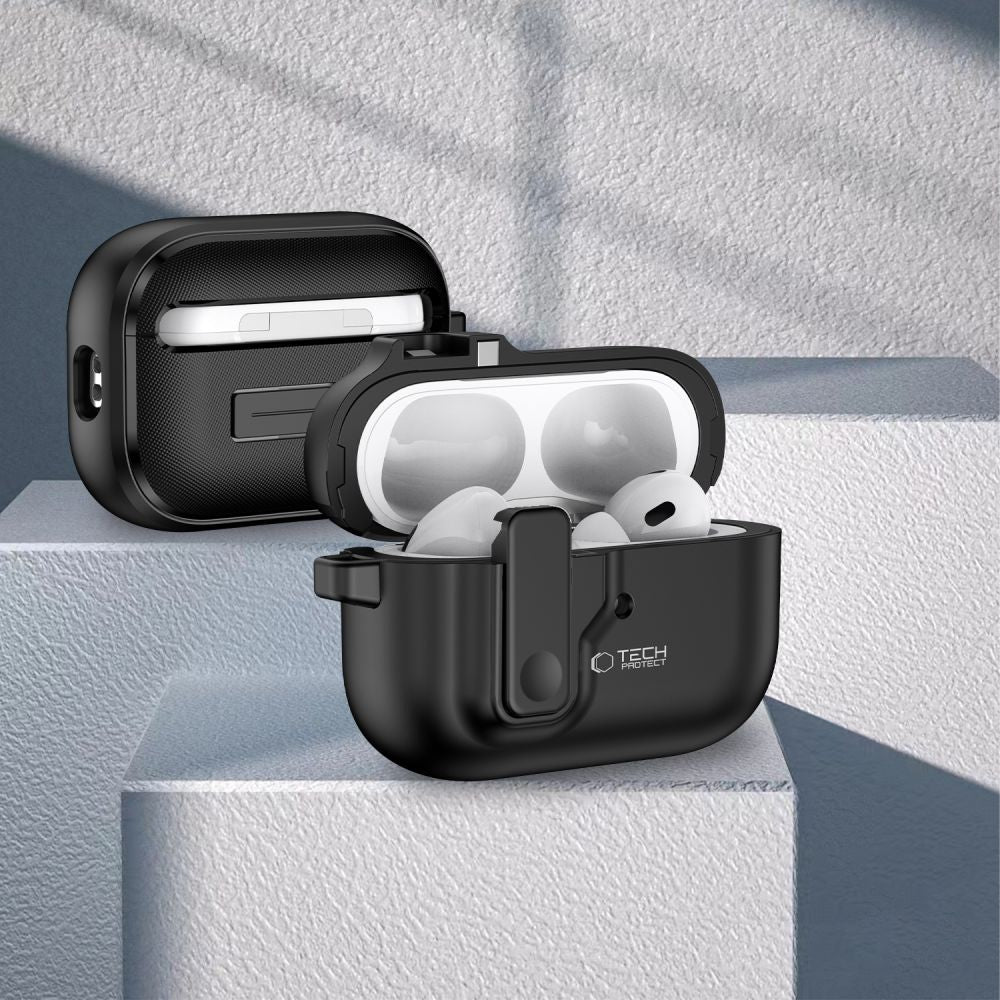Tech-Protect AirPods Pro 1 / 2 Θήκη από Σκληρό Πλαστικ΄΄ο - Slim Hook - Black