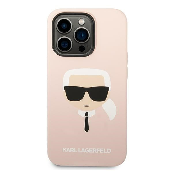Karl Lagerfeld iPhone 14 Pro Silicone Karl's Head MagSafe Θήκη Σιλικόνης με MagSafe - Light Pink - KLHMP14LSLKHLP