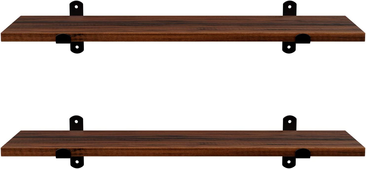 Songmics Σετ 2 Διακοσμητικά Ράφια - ‎Brown / Black - LWS04NB