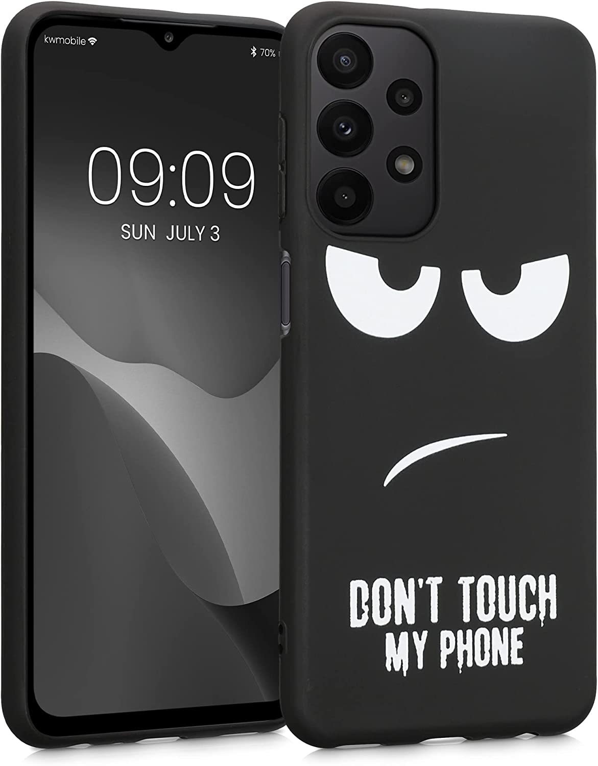 KW Samsung Galaxy A23 5G Θήκη Σιλικόνης Design Don't Touch My Phone - Black / White - 58242.01