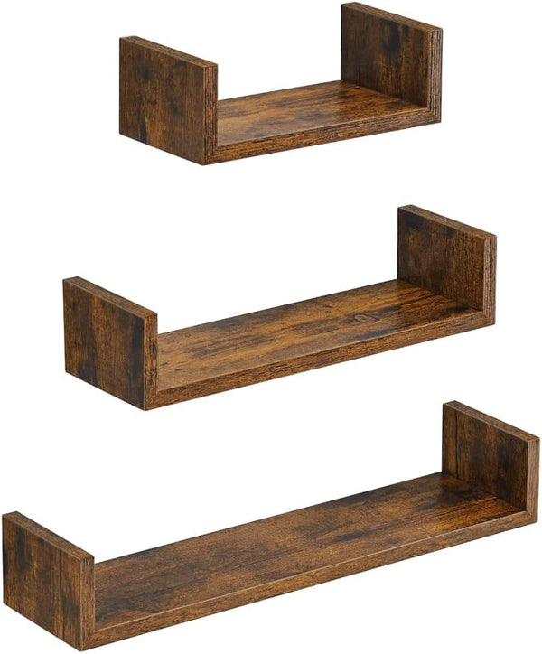Songmics Σετ 3 Ράφια Διαφορετικού Μεγέθους - ‎Rustic Brown - LWS066T01