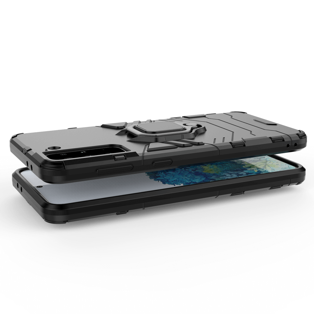 OEM Samsung Galaxy S22 Plus Rugged Armor Σκληρή Θήκη Υψηλής Προστασίας με Πλαίσιο Σιλικόνης και Δαχτυλίδι Συγκράτησης - Black