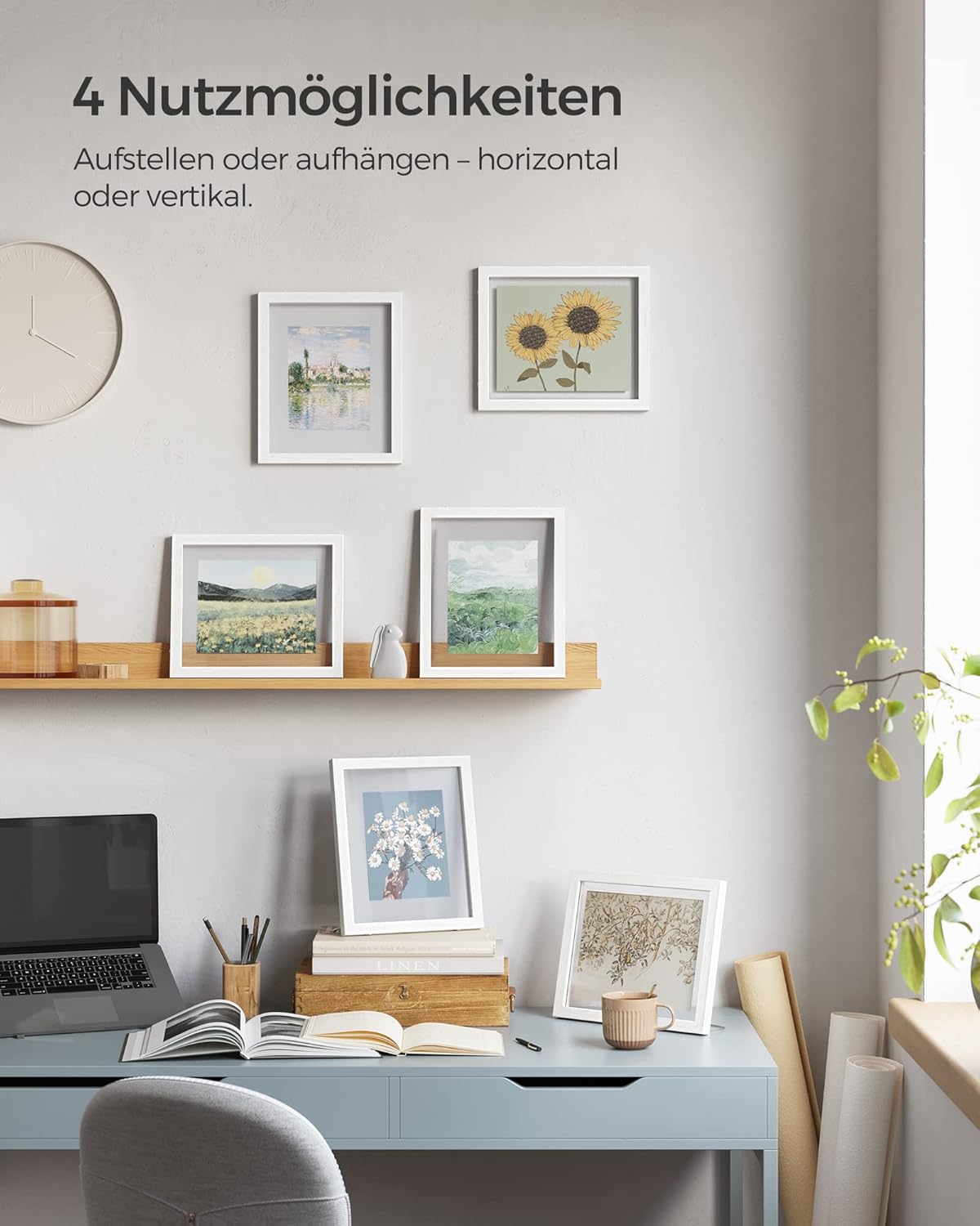 Songmics Σετ με 3 Κορνίζες - 32 x 27 cm - White - RPF380W01