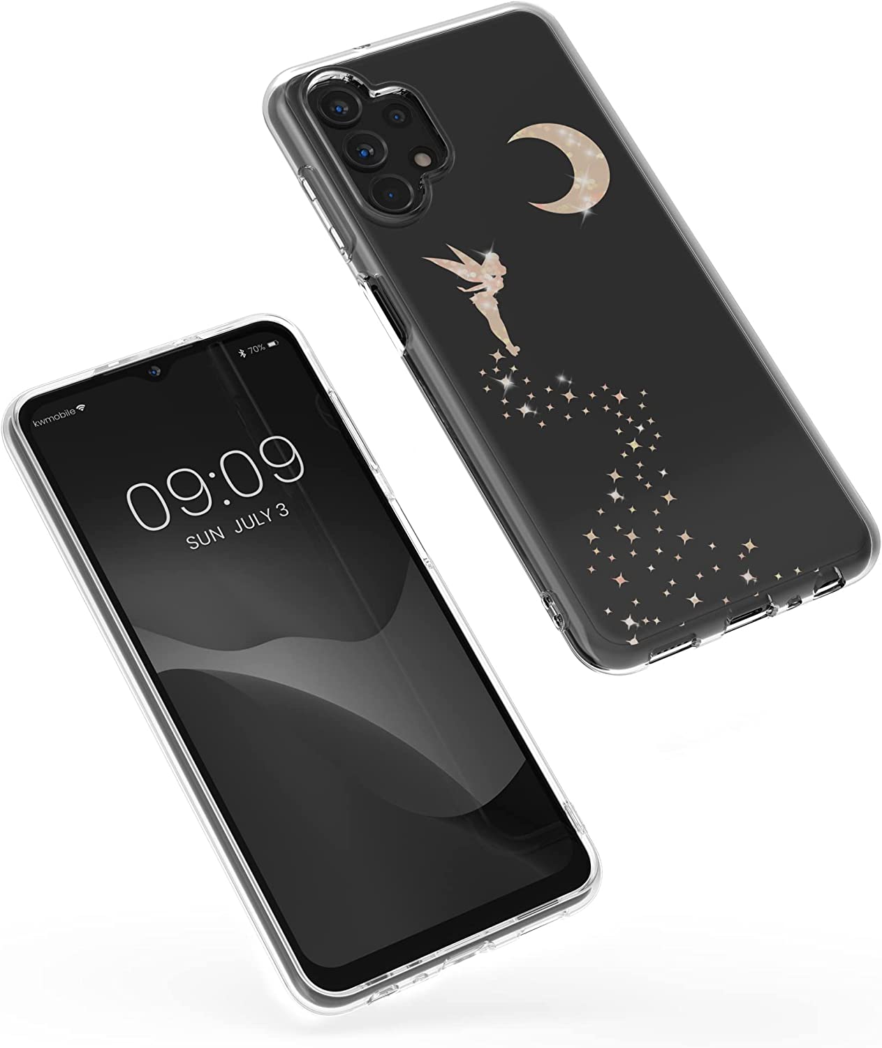 KW Samsung Galaxy A13 4G Θήκη Σιλικόνης TPU Design Fairy Glitter - Rose Gold - Διάφανη - 58797.01