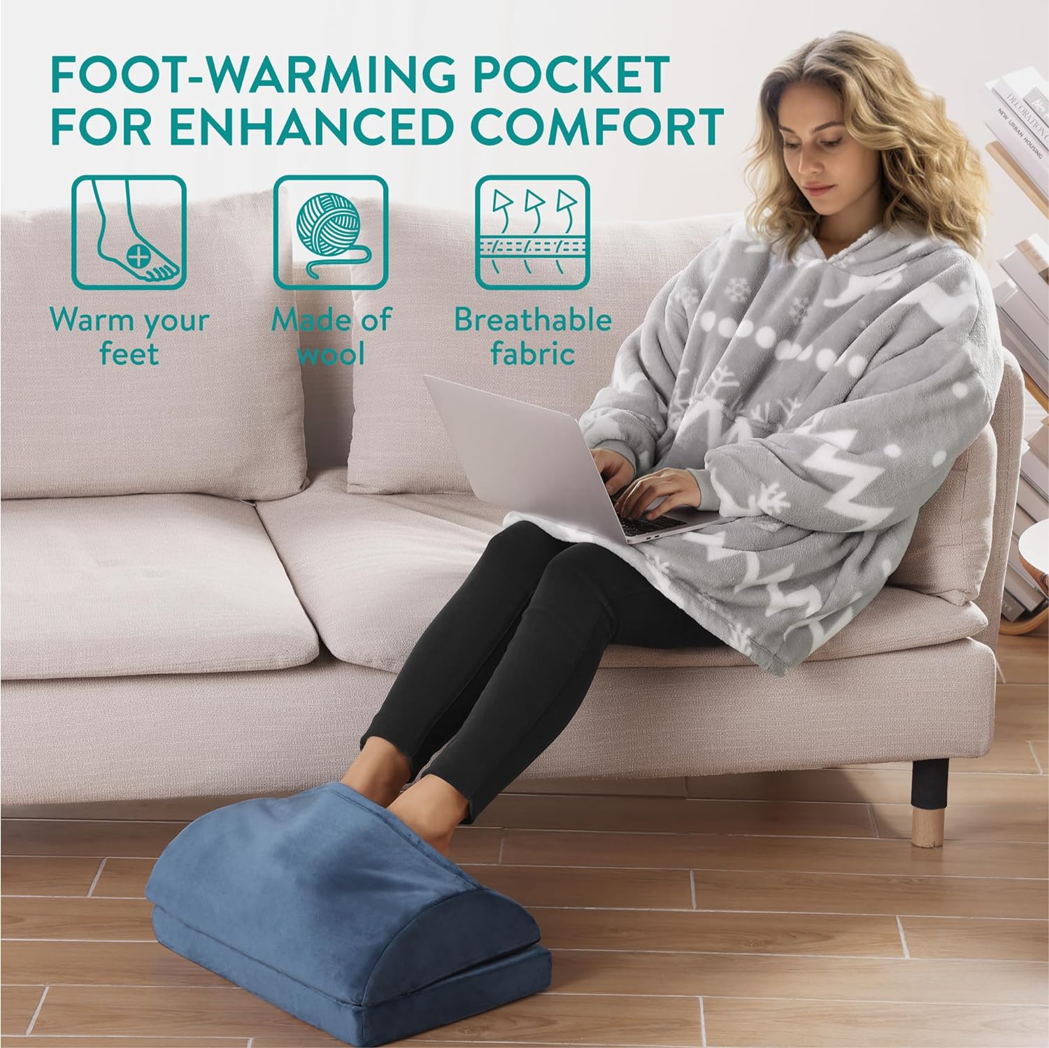 Navaris Εργονομικό Υποπόδιο Γραφείου - Blue - 61463.02