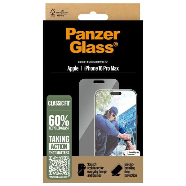 PanzerGlass iPhone 16 Pro Max Classic Fit Αντιχαρακτικό Γυαλί Οθόνης - Διάφανο