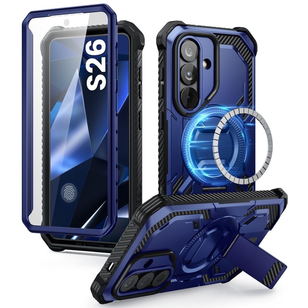 i - Blason Samsung Galaxy S26 - Σκληρή Θήκη MagSafe με Προστασία Οθόνης και Stand - Armorbox Mag - Cobalt Blue