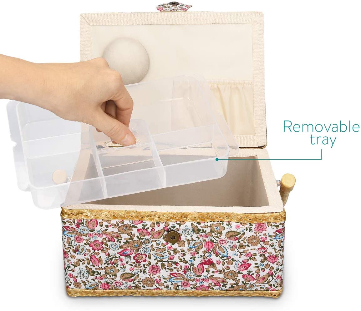 Navaris Κουτί Ραπτικής - Design Floral - Multicolor - 49047.01