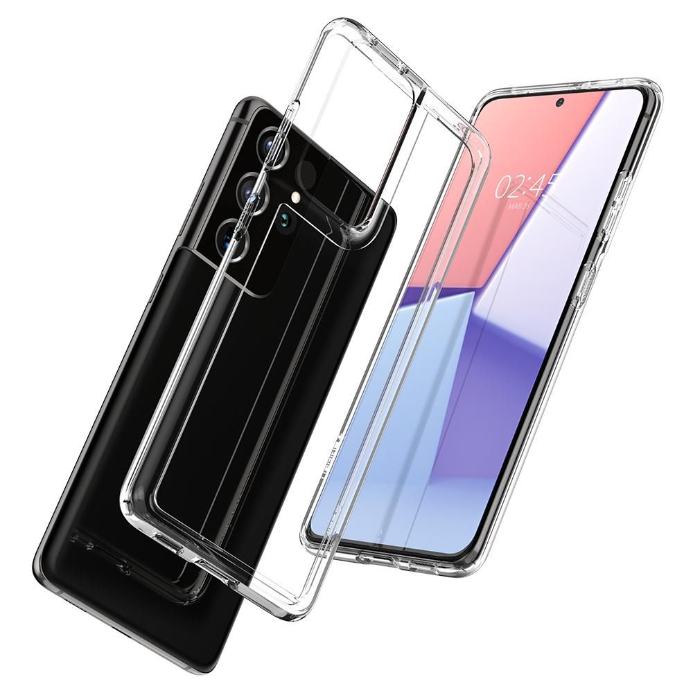 Spigen Samsung Galaxy S21 Ultra - Ultra Hybrid Σκληρή Θήκη με Πλαίσιο Σιλικόνης - Crystal Clear