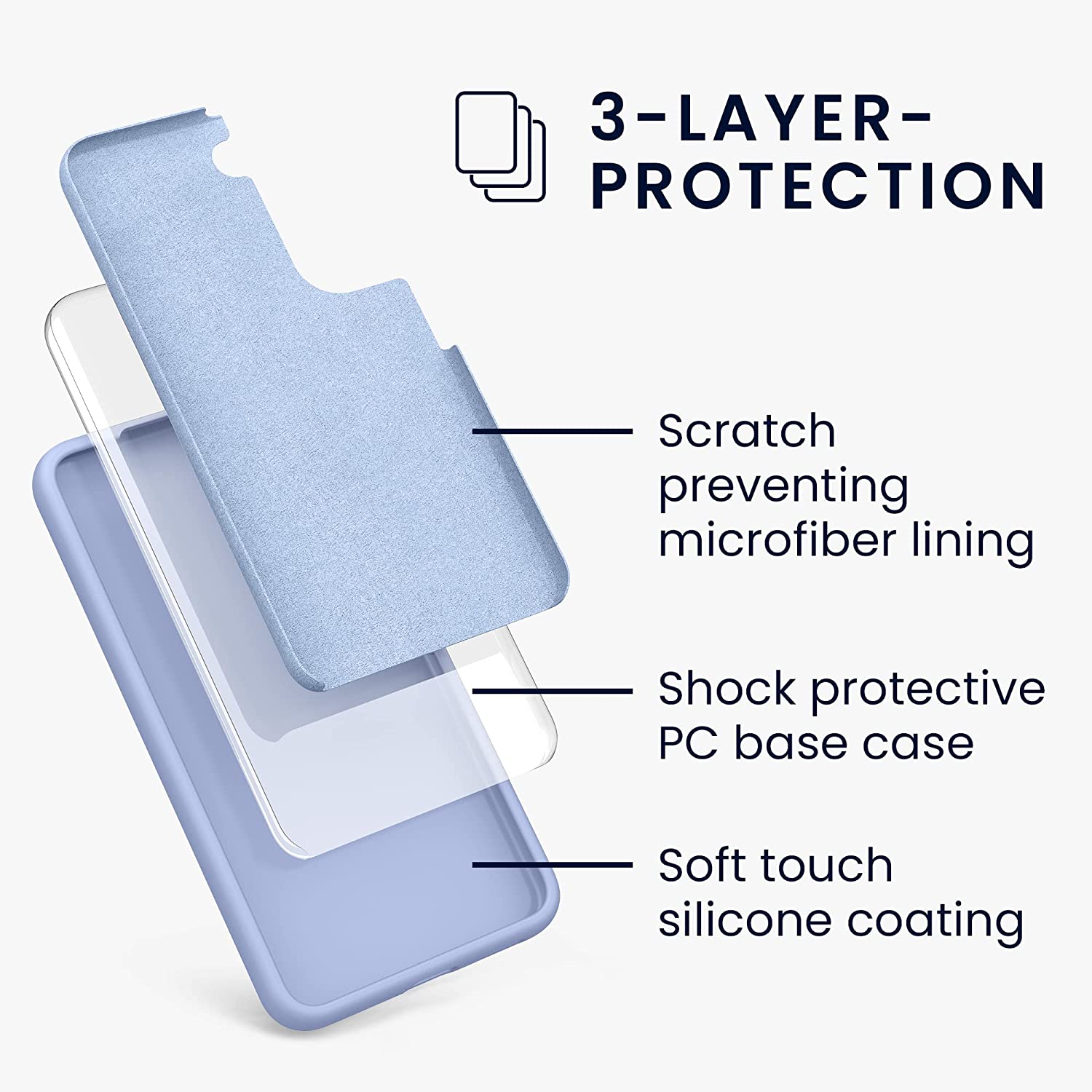 KW Samsung Galaxy S22 Θήκη Σιλικόνης Rubberized TPU - Light Blue Matte - 56756.58