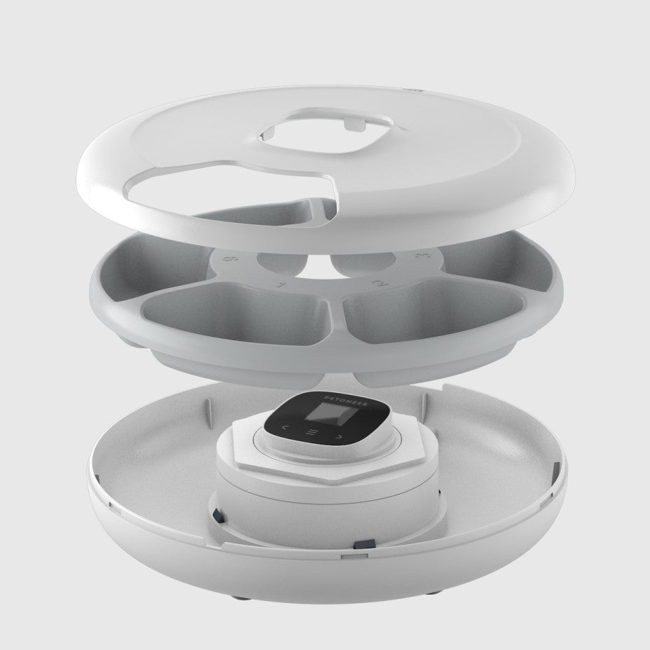 Petoneer Nutrispin Αυτόματη Ταΐστρα Φαγητού με Χρονοδιακόπτη για Κατοικίδιο με Οθόνη TFT - White