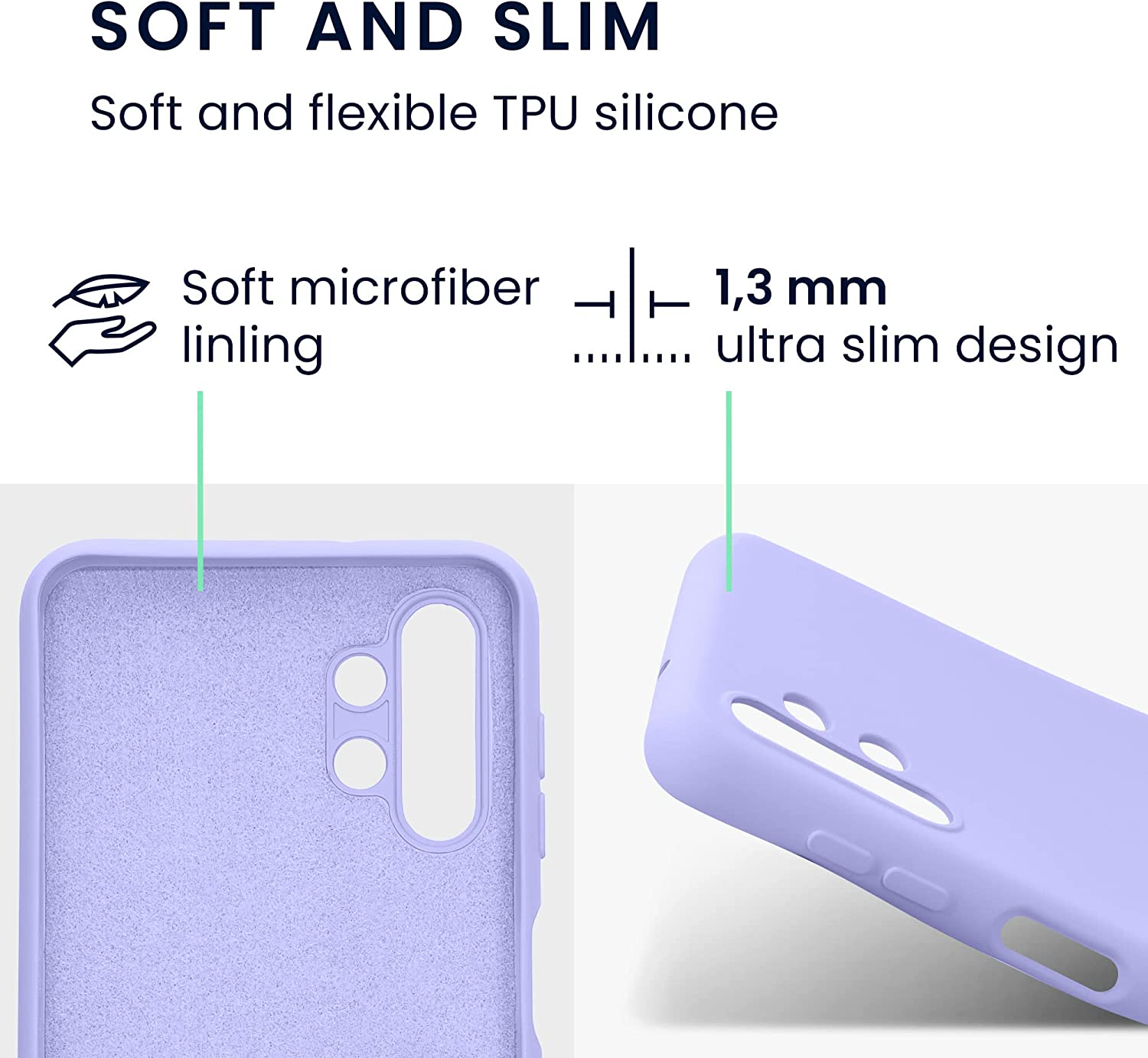 KW Samsung Galaxy A13 4G Θήκη Σιλικόνης Rubberized TPU - Lavender - 58049.108