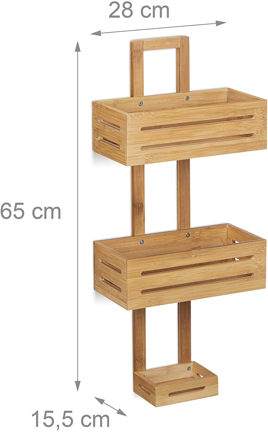 Relaxdays Ράφι Ντουζιέρας από Μπαμπού - Natural - 4052025203115