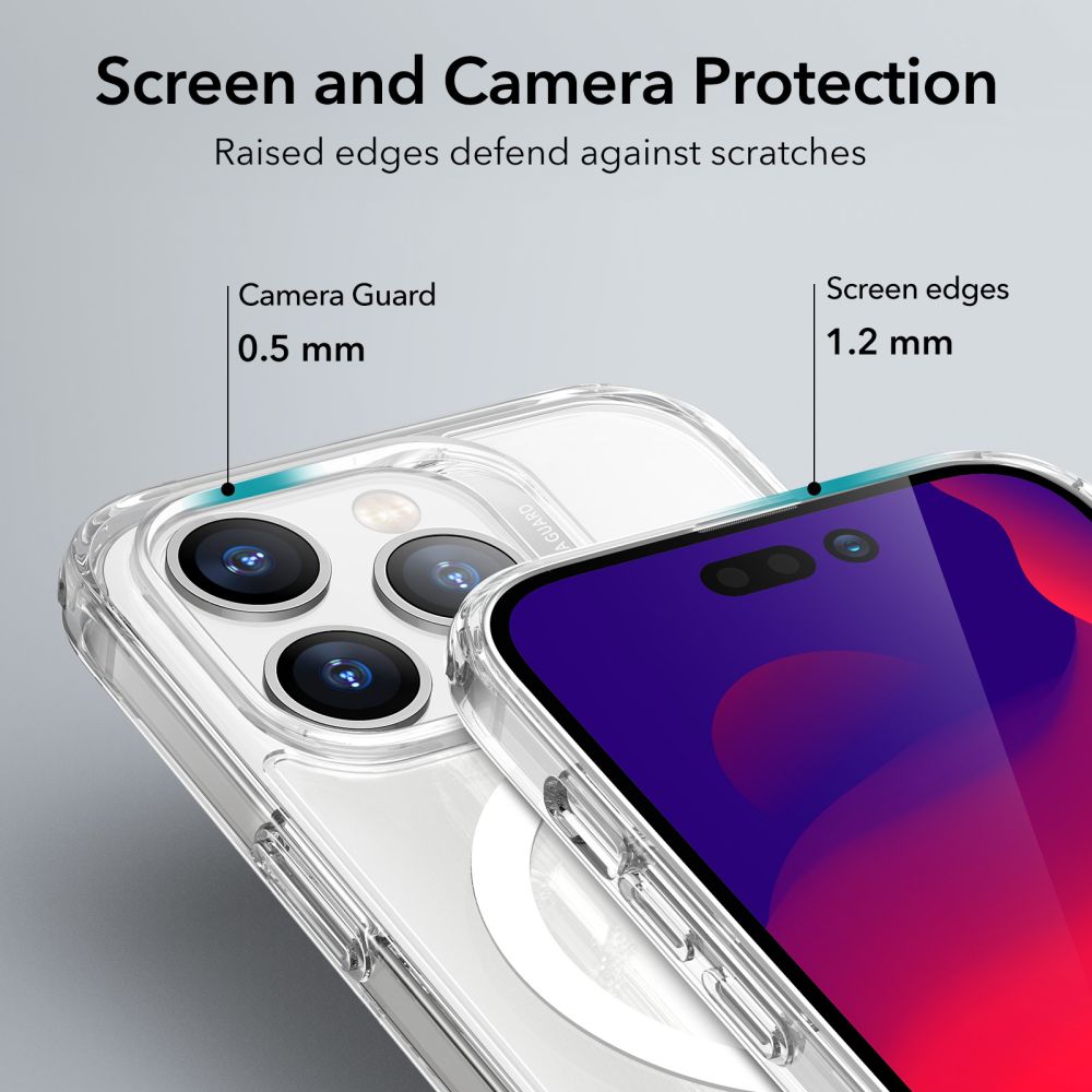 ESR iPhone 14 Pro Max Classic Hybrid Halolock Σκληρή Θήκη με Πλαίσιο Σιλικόνης και MagSafe - Διάφανη