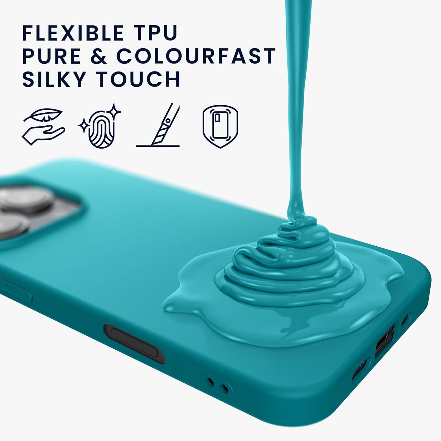 KW iPhone 16 Pro Λεπτή Θήκη Σιλικόνης TPU - Matte Petrol