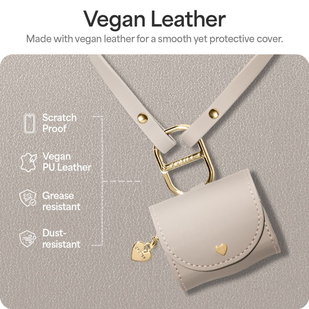 Spigen AirPods 4 Θήκη από Συνθετικό Δέρμα - Cyrill Mini Bag - Dark Beige