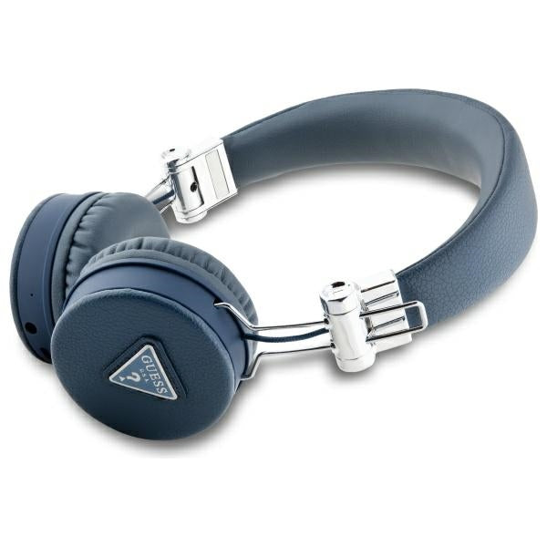 Guess Over-Ear Grained Classic Round Shape - Ασύρματα Bluetooth Ακουστικά - Blue