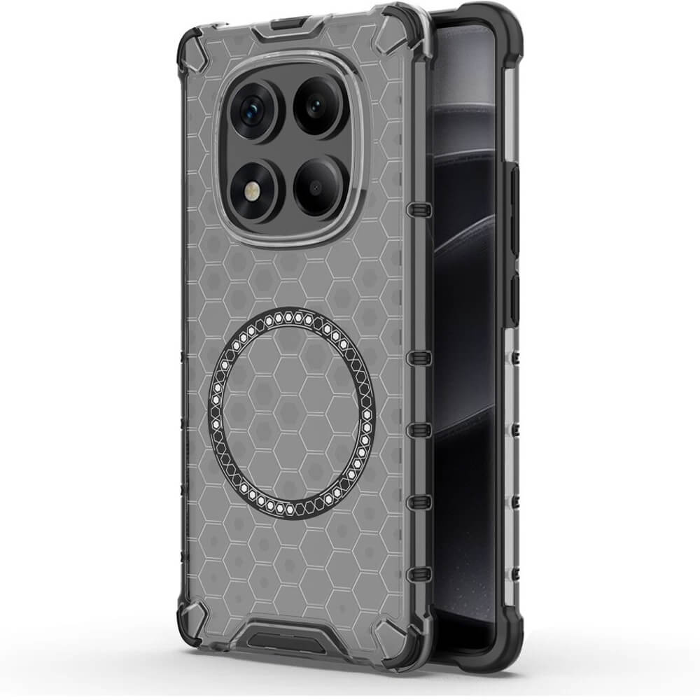 Techsuit Xiaomi Redmi Note 14 Pro 4G Honeycomb Shield MagSafe Σκληρή Θήκη με Πλαίσιο Σιλικόνης - Black