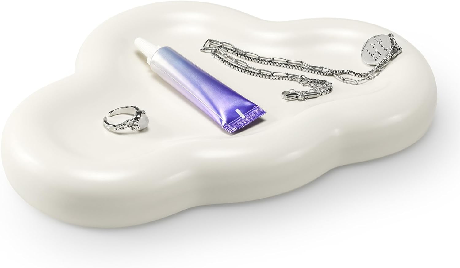 Navaris Διακοσμητικός Δίσκος Abstract Cloud - 24 x 16.5 x 3 cm - Beige - 61654.02