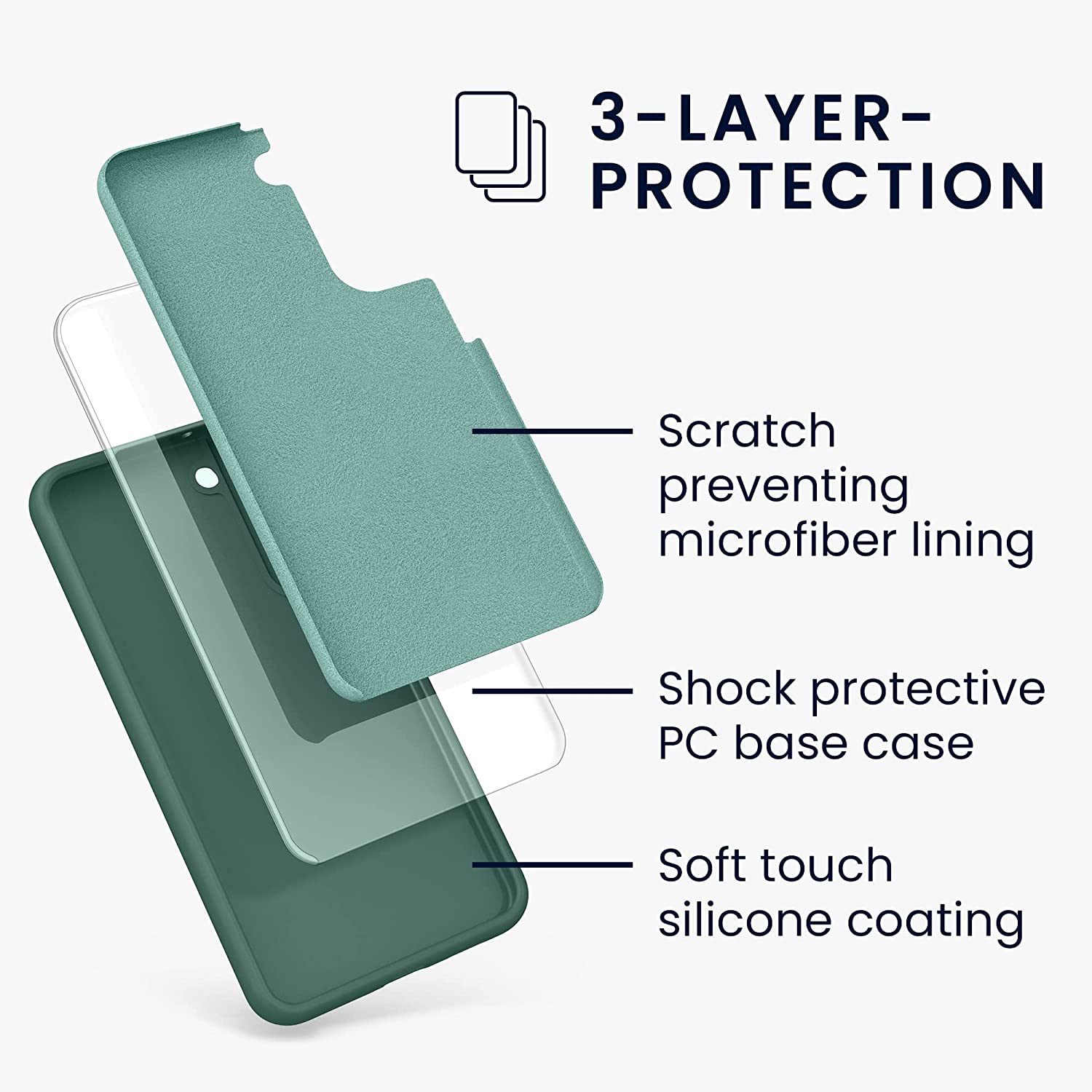 KW Samsung Galaxy S22 Plus Θήκη Σιλικόνης Rubberized TPU - Moss Green - 56761.169