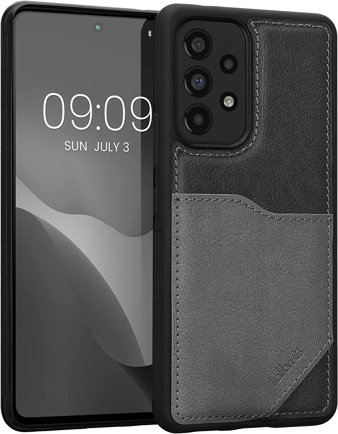 Kalibri Samsung Galaxy A53 5G Θήκη από Συνθετικό Δέρμα με Υποδοχή για Κάρτα - Grey / Light Grey - 59489.22