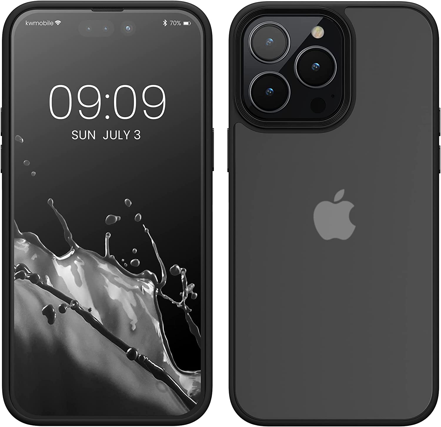 KW iPhone 14 Pro Max Σκληρή Θήκη με Πλαίσιο Σιλικόνης - Black / Matte Διάφανη - 59092.01