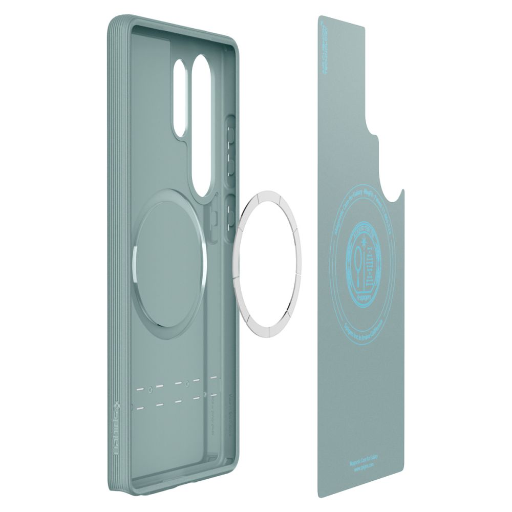 Spigen Samsung Galaxy S25 Ultra - Parallax Mag Θήκη Σιλικόνης με Σκληρό Πλαίσιο και MagSafe - Sage Green