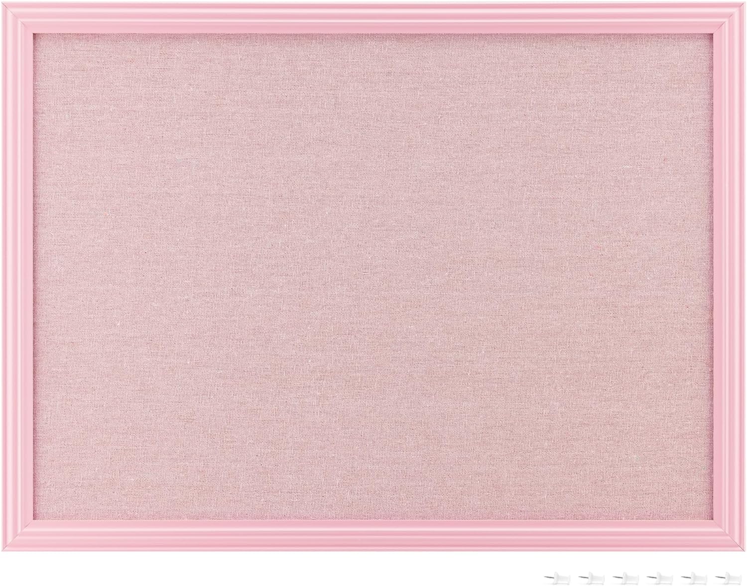 Navaris Πίνακας Ανακοινώσεων από Λινό Ύφασμα με Κορνίζα - Pink - 56832.2.04