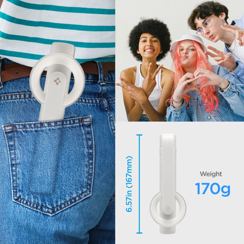 Spigen S571W Ασύρματο MagSafe Selfie Stick με Τρίποδο και Bluetooth Τηλεχειριστήριο - Dune Beige