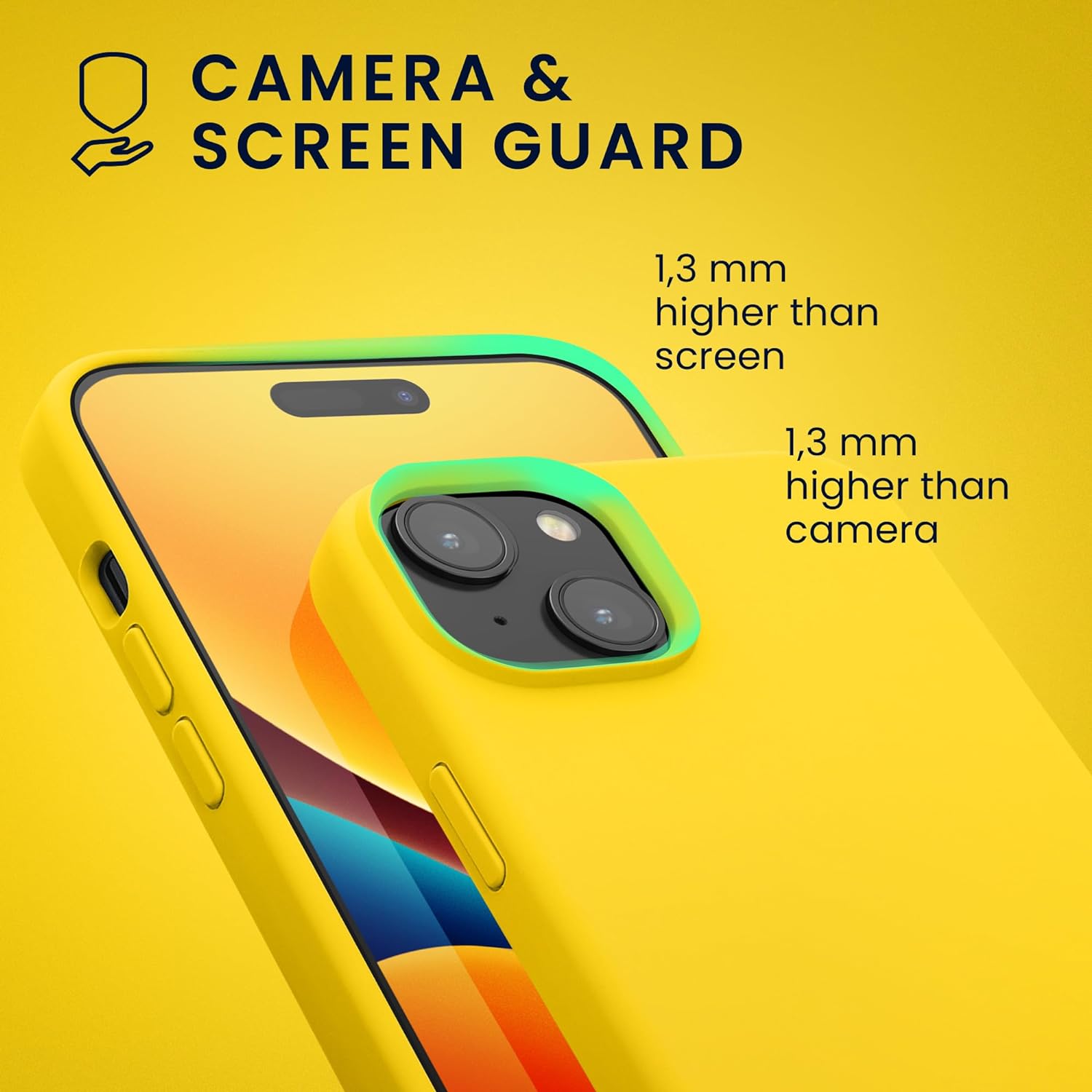 KW iPhone 15 Θήκη Σιλικόνης Rubberized TPU - Radiant Yellow - 61953.165