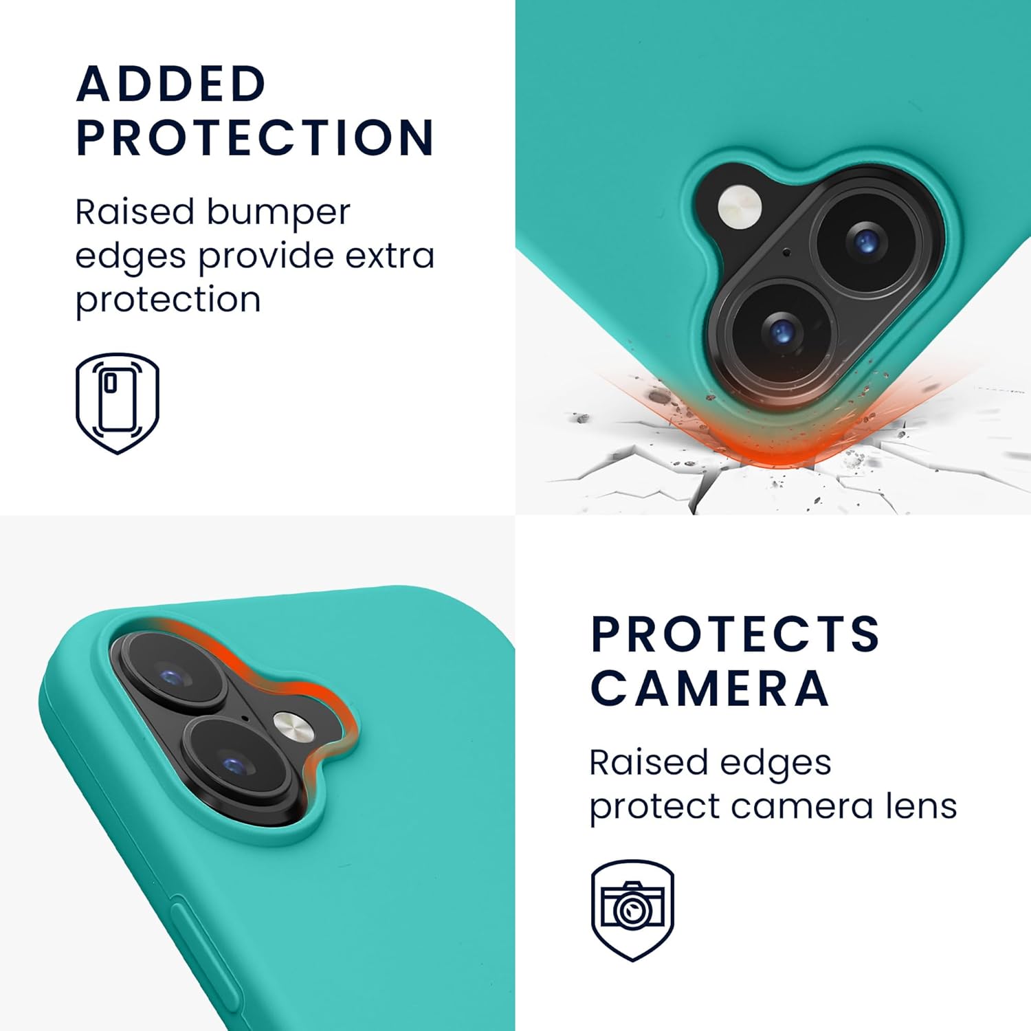 KW iPhone 16 Θήκη Σιλικόνης Rubberized TPU - Turquoise