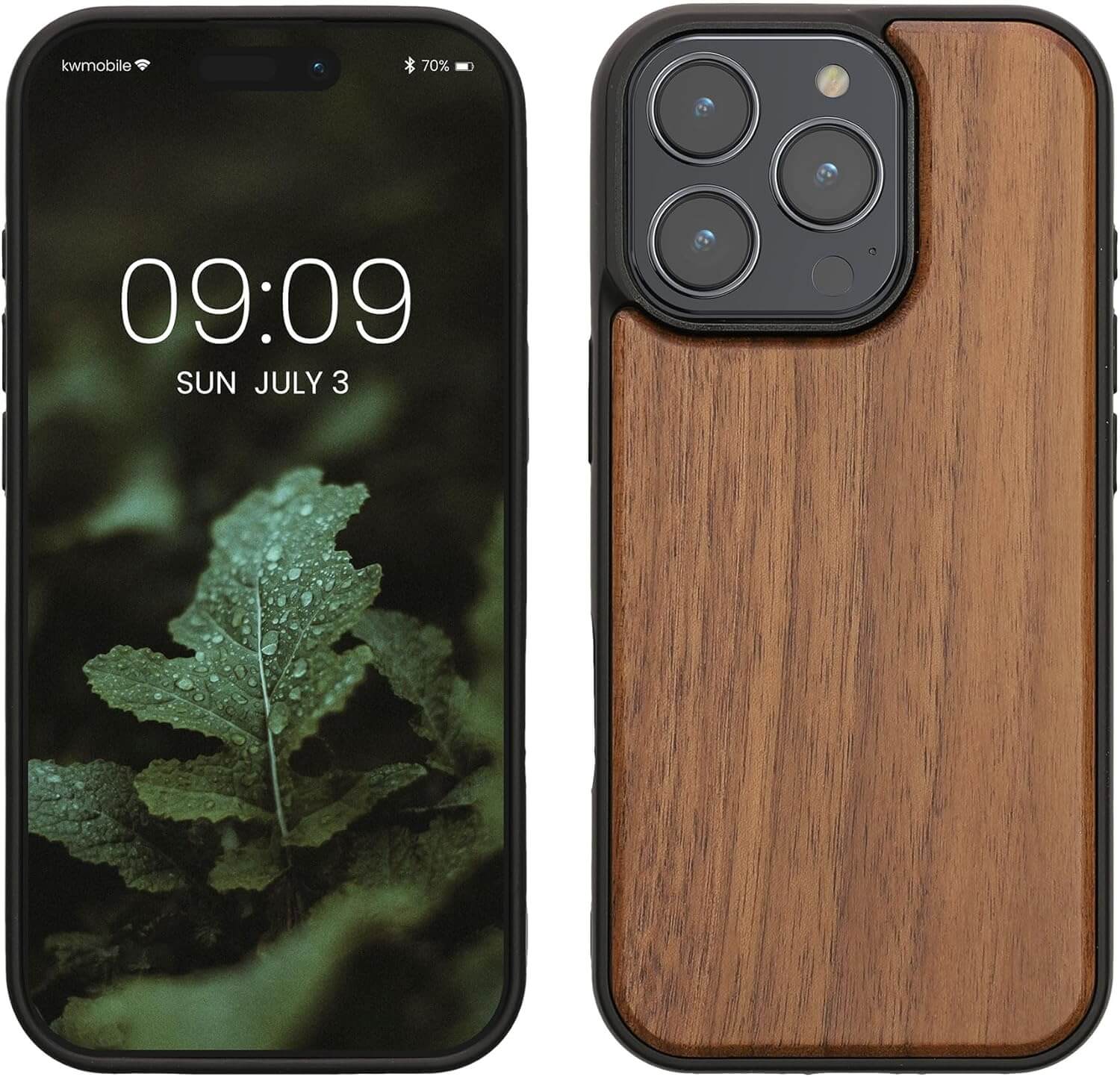 KW iPhone 16 Pro Θήκη από Φυσικό Ξύλο - Dark Brown