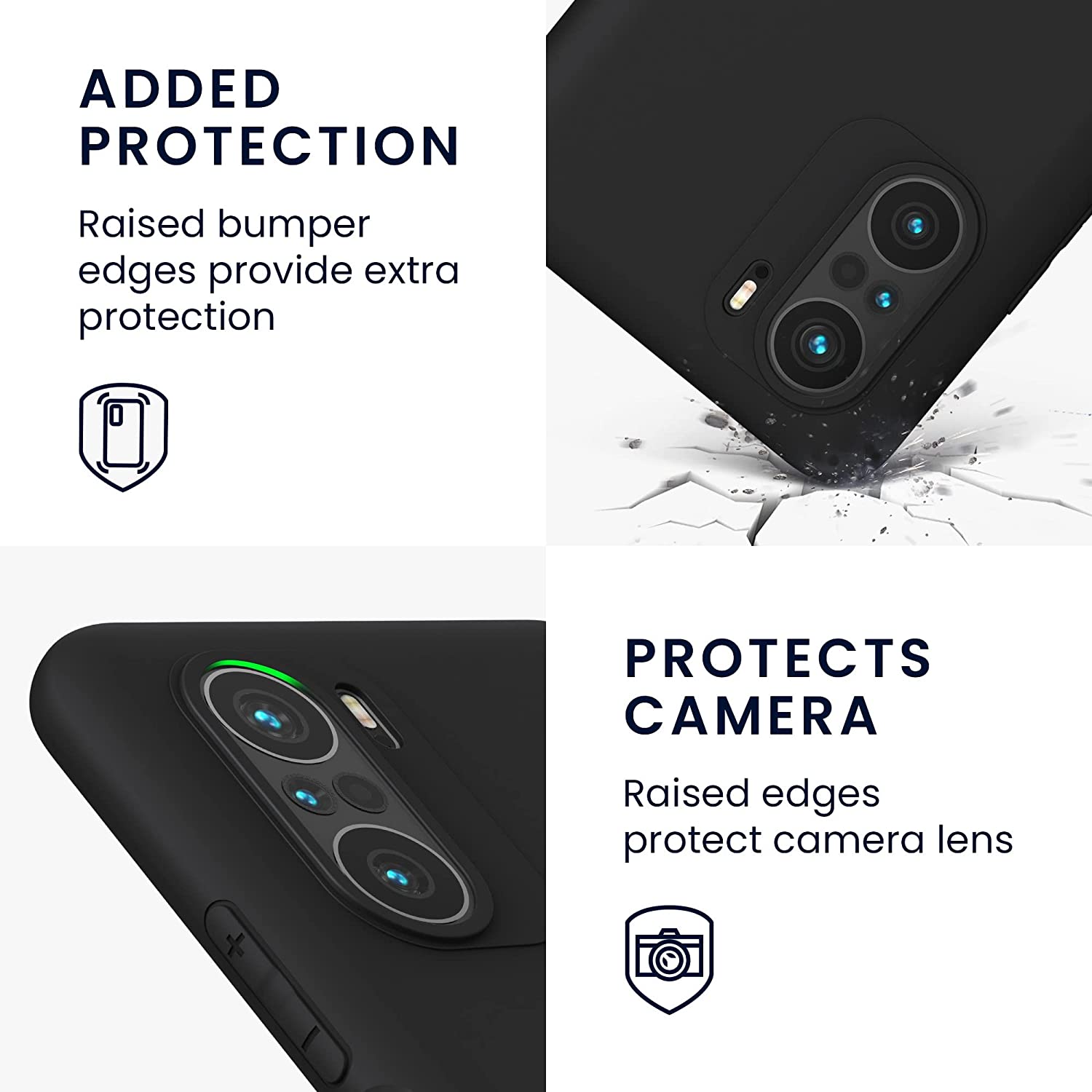 KW Xiaomi Poco F3 / Mi 11i Θήκη Σιλικόνης TPU - Black - 57026.01