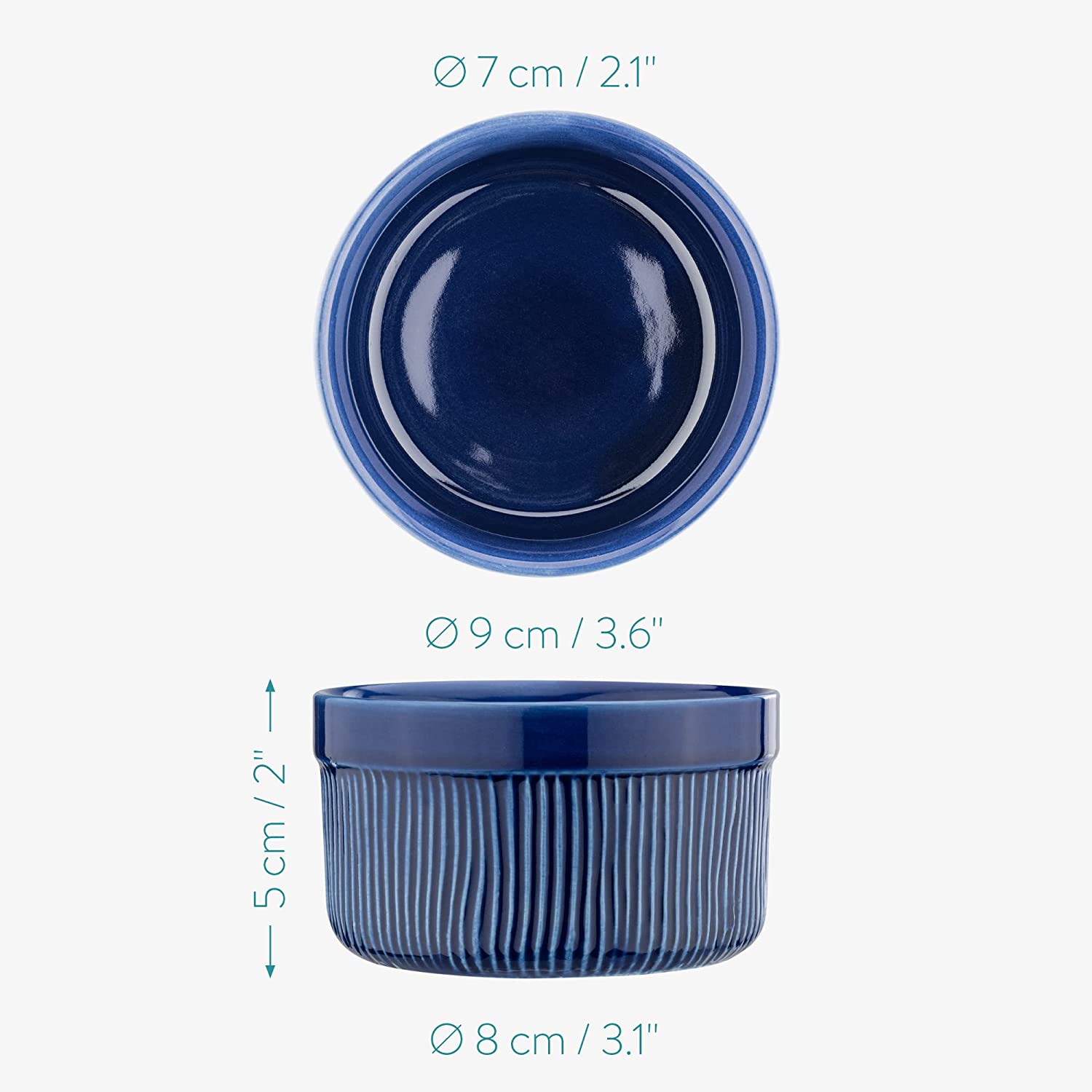 Navaris Σετ με 6 Φόρμες Ramekin - Dark Blue - 55218.06.17