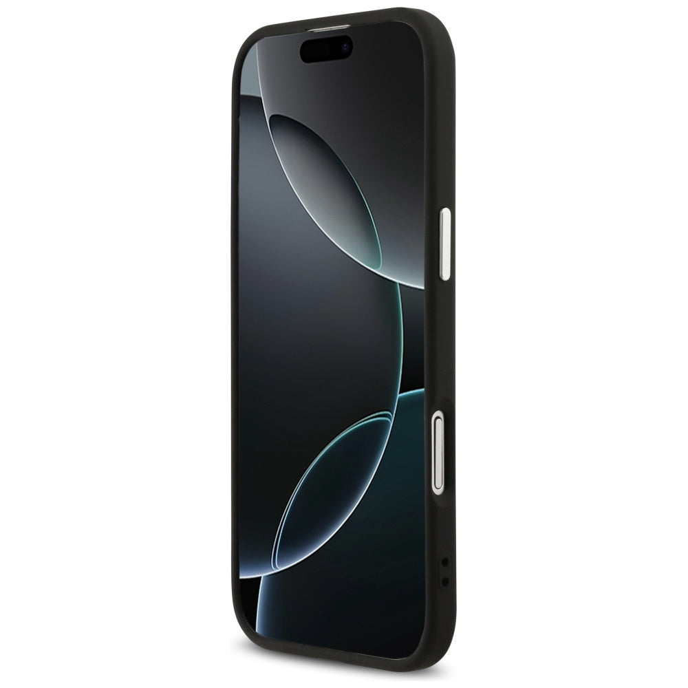 Guess iPhone Air - 4G Classic Logo MagSafe - Σκληρή Θήκη με Πλαίσιο Σιλικόνης και Επένδυση Οικολογικού Δέρματος - Black - GUHMP17MP4GSSMCK