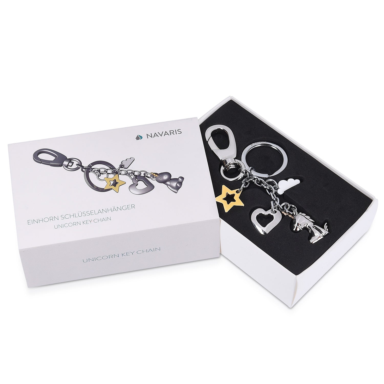 Navaris Unicorn Keychain Μπρελόκ Κλειδιών - Silver - 45104.01