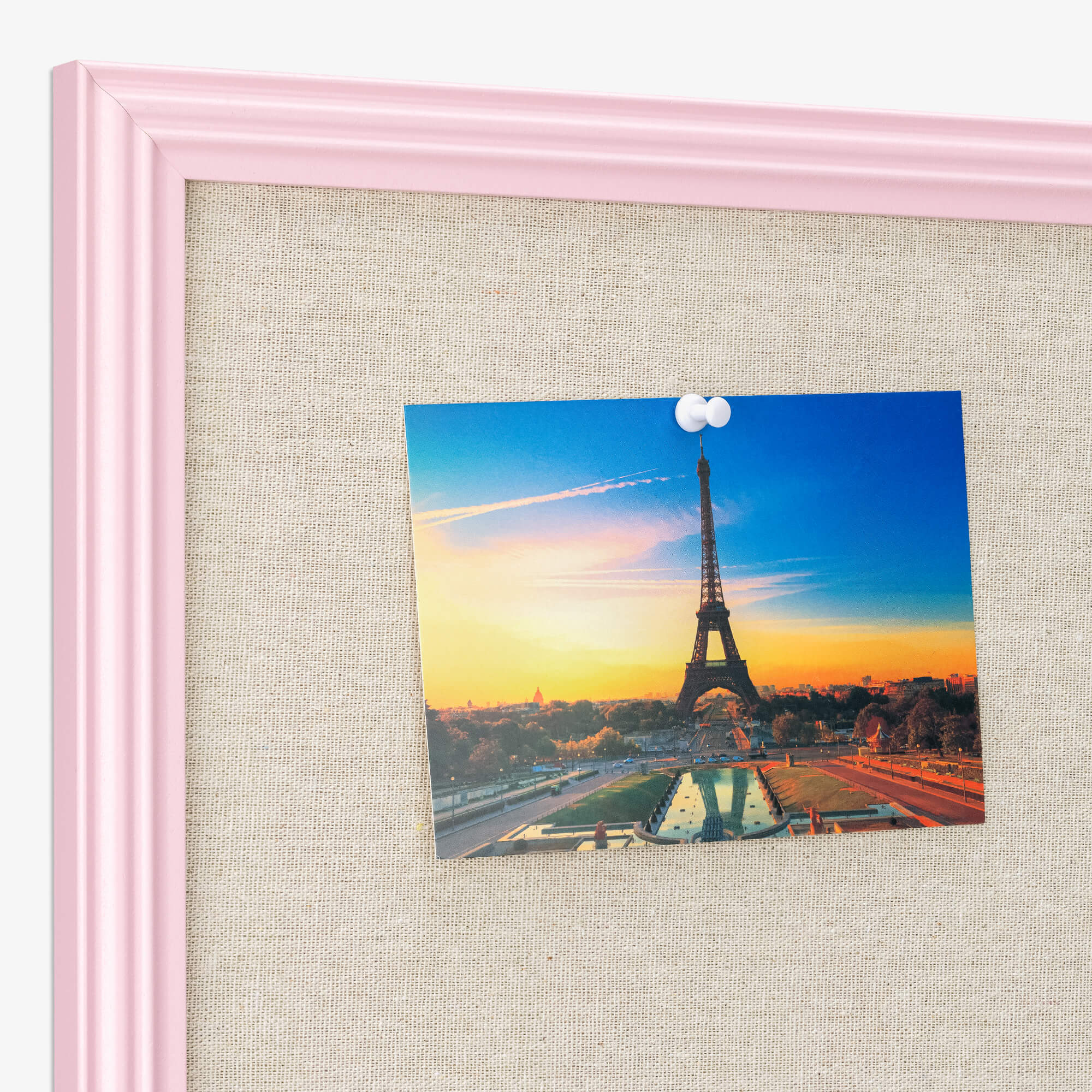 Navaris Πίνακας Ανακοινώσεων από Λινό Ύφασμα με Κορνίζα - Pink / Beige - 56832.2.01